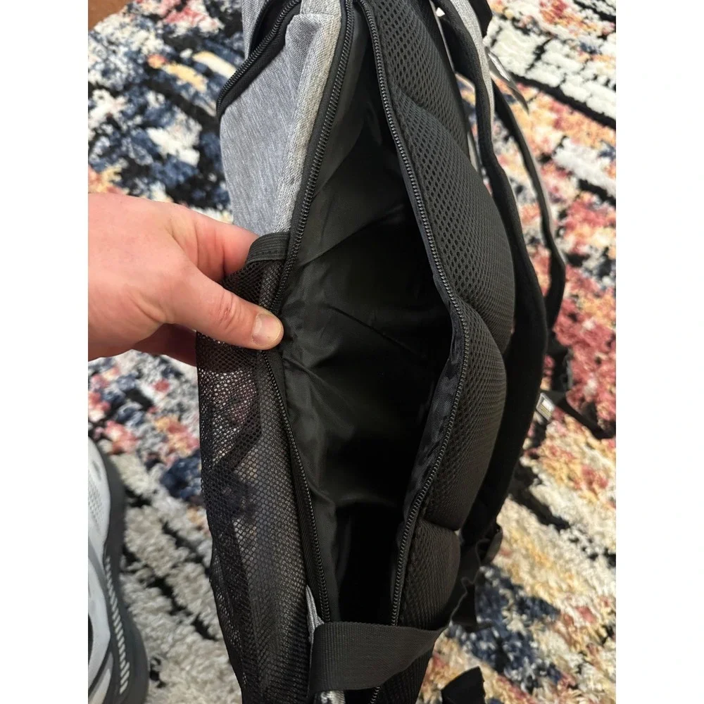 MIER Gym Backpack 40L Basketball Soccer Bag with Ball Compartment Gray Black